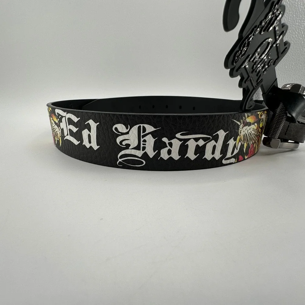 Ed Hardy Belt‎ Mens 36 For The World XI-04 LOVE KILLS SLOWLY Tattoo Studded NEW